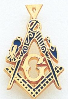Blue Lodge Pendant 10KT or 14KT Yellow Gold #7